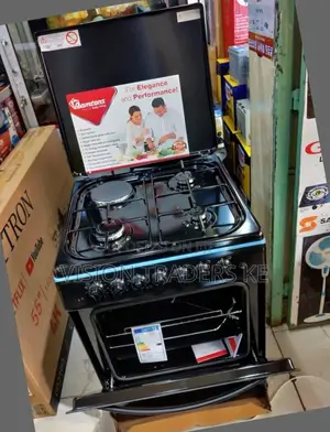 Ramtons 60*60 3+1 Standing Cooker Electric Oven. Black