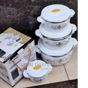 Set of 4 White Casserole Hotpot/Food Warmer 