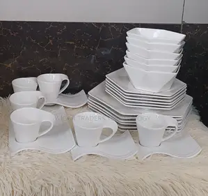 *30pc Hexagonal Ceramic Dinner Set*