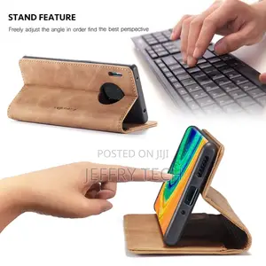 Brown Premium PU Leather Wallet Case for Huawei P30 Pro