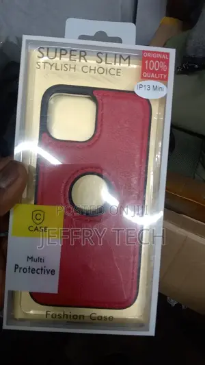 iPhone 13 Mini Case Luxury Leather Business Vintage Slim Red