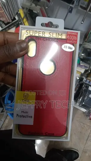 Leather Phone Case for iPhone Xs Max Non-Slip Grip Full Red