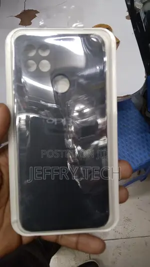 Oppo A15 Silicone Back Cover Anti Shock With Slide Black