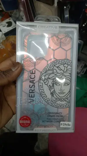 Versace Black White iPhone 12 Pro Max Back Cove