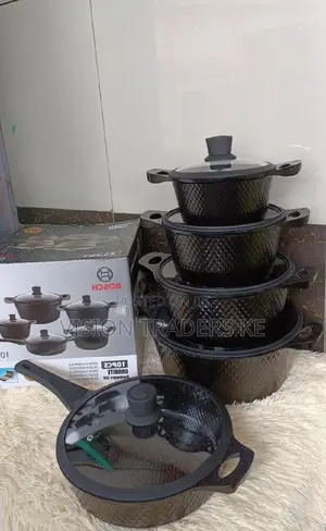 10pcs Bosch Cookware Set With Silicone Lid Cover-Black
