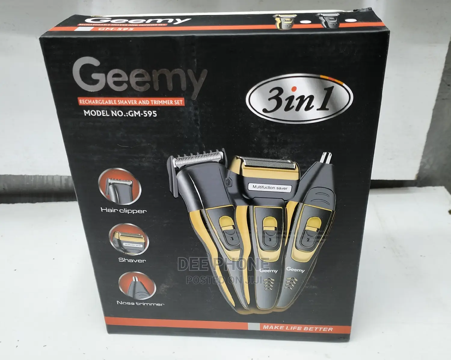 Geemy 3in 1 Rechargeable Shaver.