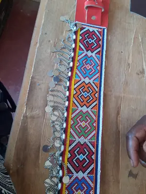 Ladies Beaded Leather Belts.