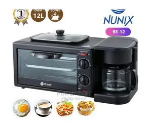 Nunix 3 in 1 Breakfast Maker; Toaster,Oven, Coffee Maker Up