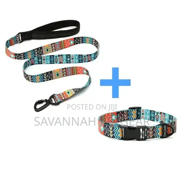 Tribal Aztec Polyester Dog Leash Collar