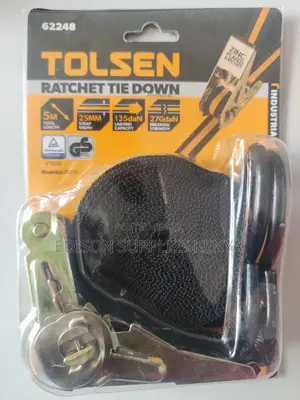 Tolsen Ratchet Tie Down Strap 62248 Ratcheting Luggage Cargo Lashing