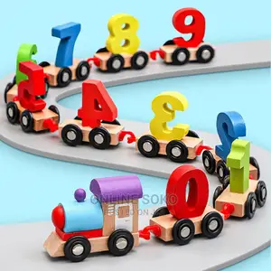 Kids Digital Number Letter Train Set Wooden Educational Toy