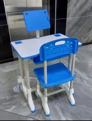 Quality Wooden Kids Study Table With Chair - Blue