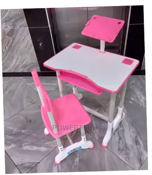 Quality Wooden Kids Study Table With Chair - Pink.