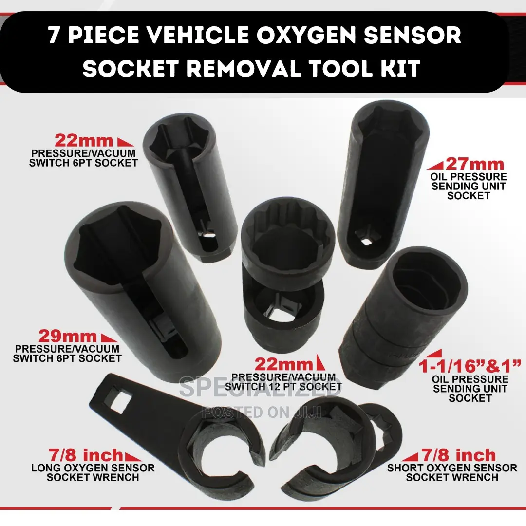 7 Piece Vehicle Oxygen Sensor Socket Removal Tool Kit