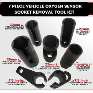 7 Piece Vehicle Oxygen Sensor Socket Removal Tool Kit
