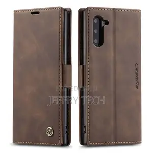 Leather Wallet Flip Cover for Samsung Galaxy Note 10 (Coffee