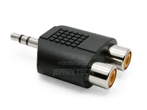 2 RCA Female to 3.5mm Stereo Mini Jack Adaptor