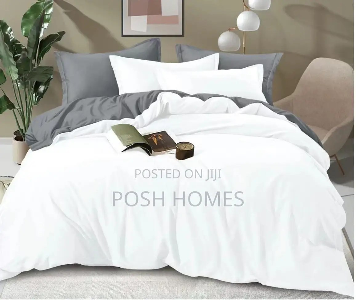 Plain Double Sided Cotton Duvet Cover Set