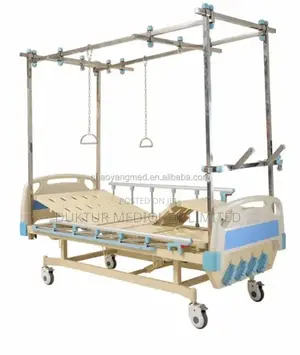 4 Crank Manual Lumbar Orthopedic Traction Bed With Mattress