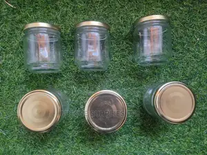 A Dozen Glass/Jam Jar 195ml With Gold Lids With Seals