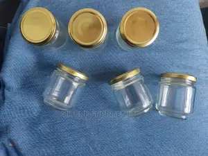A Half Dozen Glass/Jam Jar 195ml With Gold Lids With Seals
