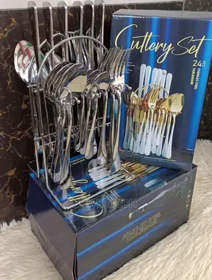 24 Pieces Silver Golden Cutlery Set Forks, Knives Spoon