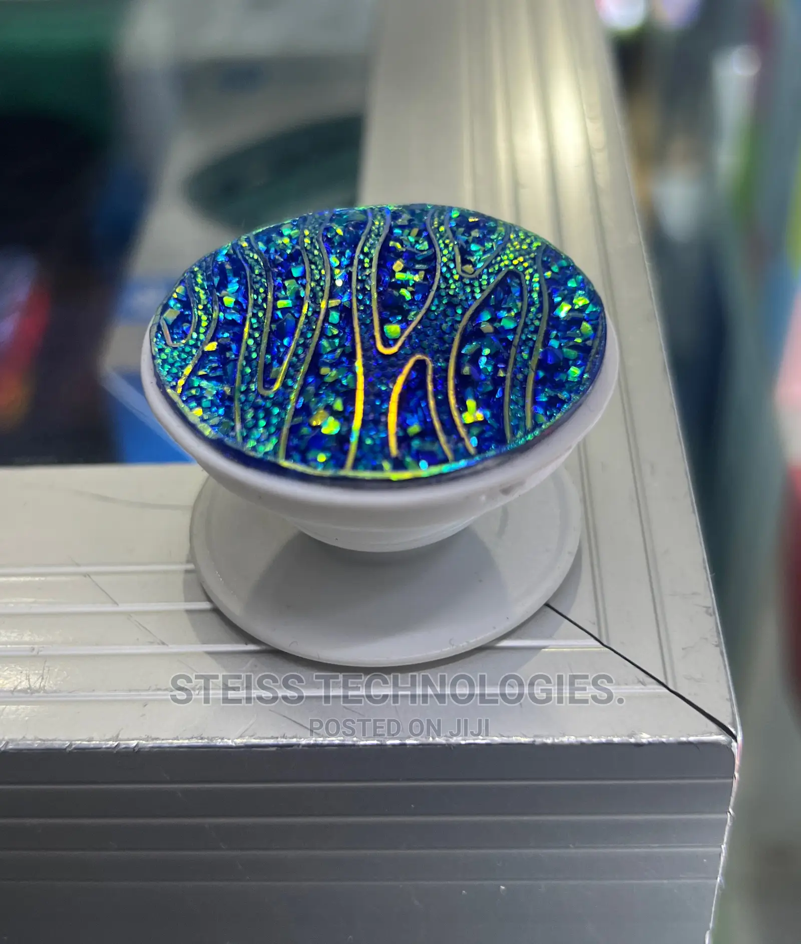Blue Fancy Pop Socket.