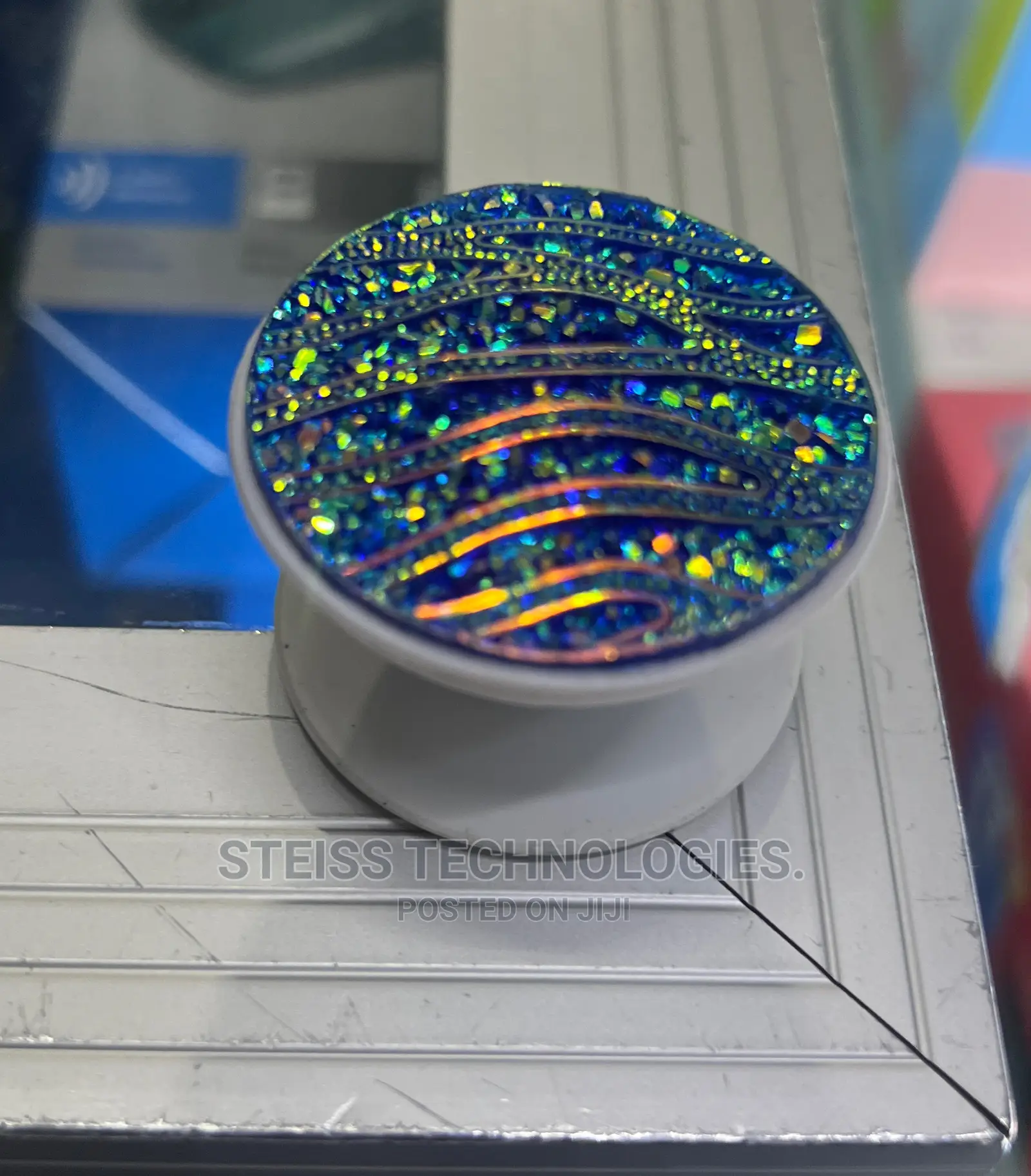Blue Fancy Pop Socket.