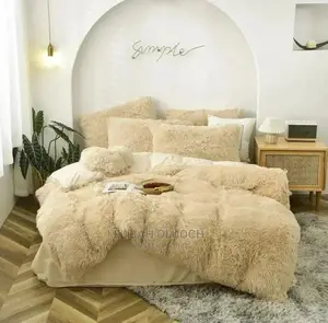 6pcs Luxury Designe Velvet Plush Fluffy Duvet Set