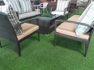 Beautiful 7 Seater Outdoor Sofa With Striped Cushions