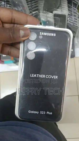 Leather Black Case for Samsung Galaxy S23 Plus Case