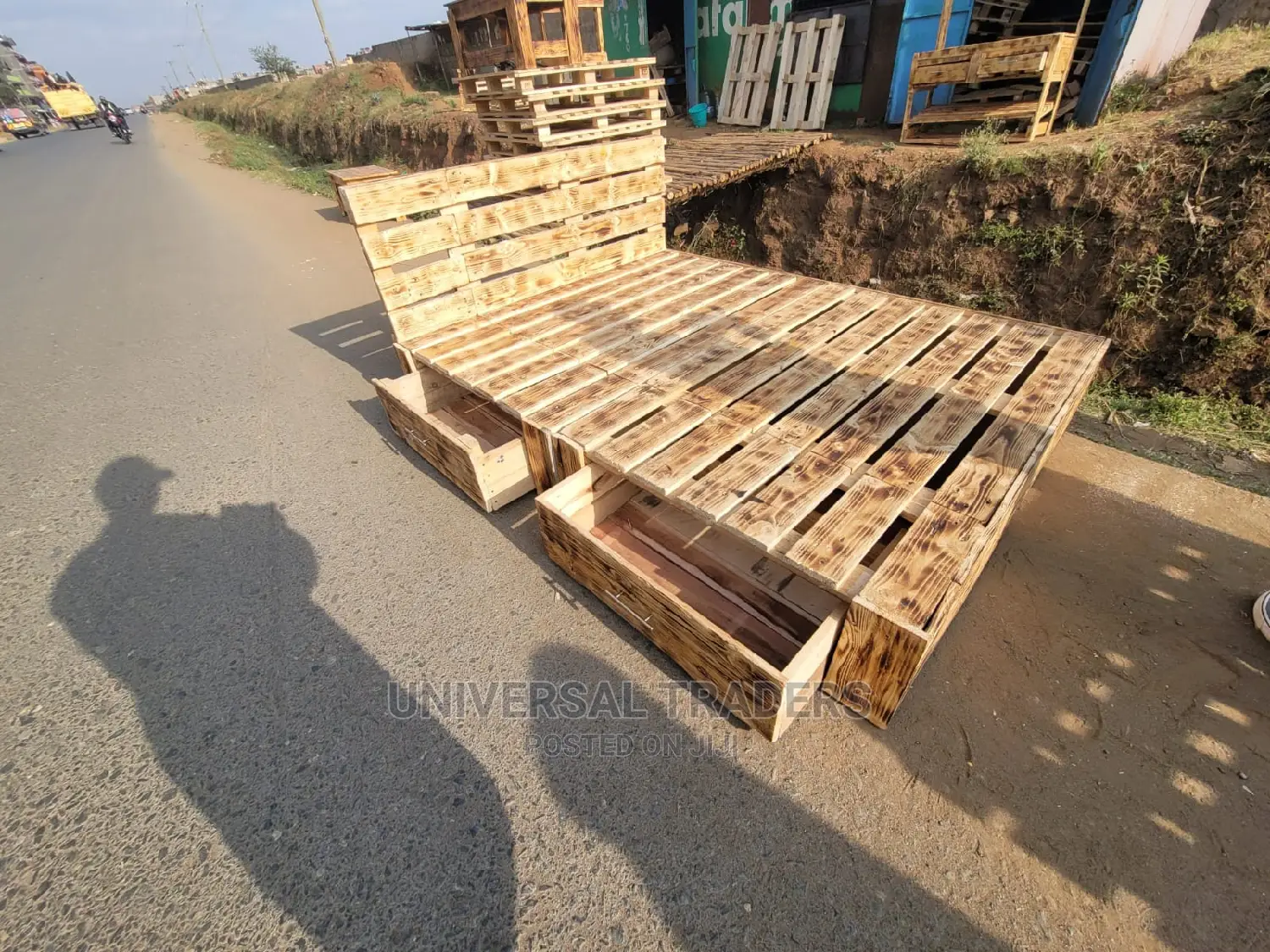 Pallets Bed - Pallet Bed With Drawers - 5*6 Pallet Bed