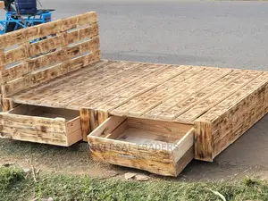 Pallet Bed With Drawers -Torched 5*6 Bed