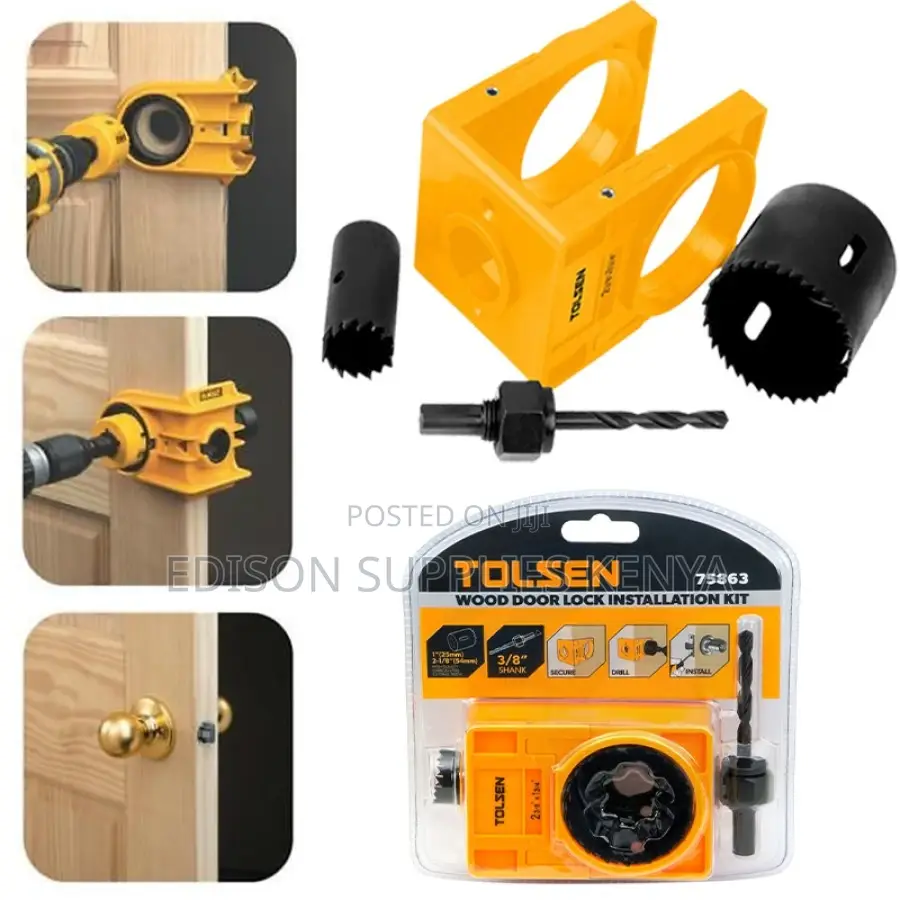 Tolsen 4pcs Wood Door Lock Installation Hole Saw Set - 75863