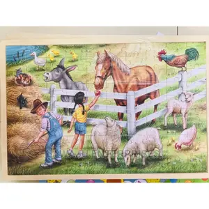 100 PCS Wooden Puzzles Kids Educational Toys Jigsaw Puzzle