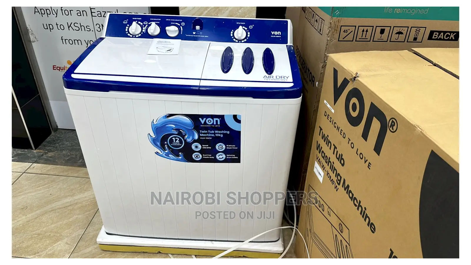 Von Semi Automatic Washing Machine 10kg