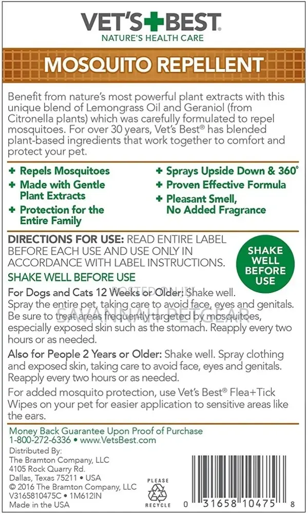 Vet’S Best Mosquito Repellent Spray