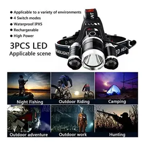 Headlamp Rechargeable Headlight With 3 Lights 4 Modes