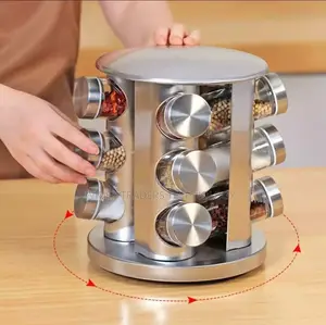 Stainless Steel Revolving Spice Rack Organizer (16pcs.