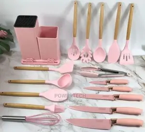 19 PCS Silicone Spoon Set With Knives/Cutting Board*