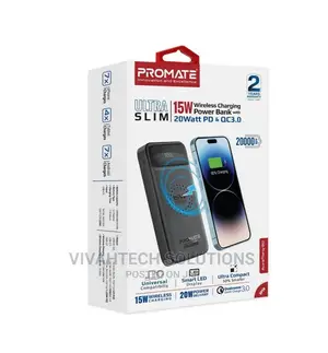 ~^ Promate 20000mah Slim Power Bank Wireless Charging *~