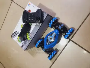 Blue RC Stunt Car With Hand Gesture Control and Controller