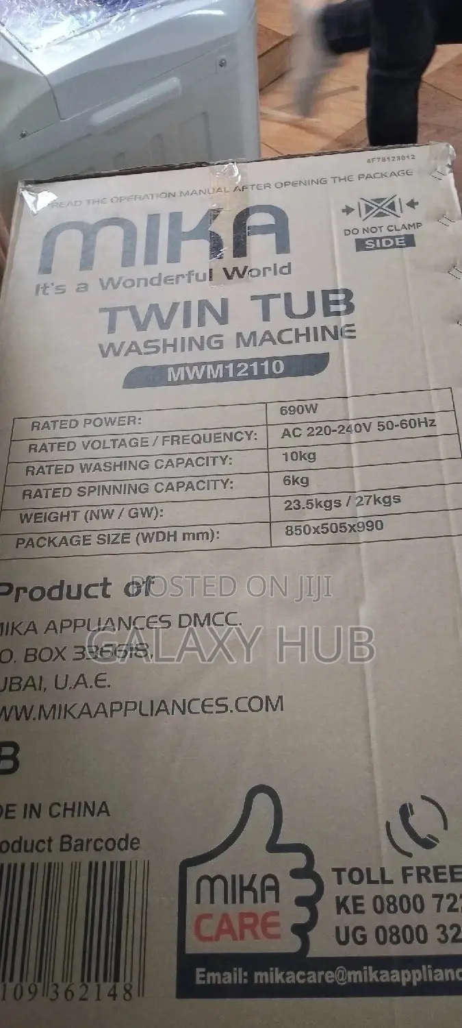 Mika 10kg Twin Tub Semi Automatic Top Load Washing Machine