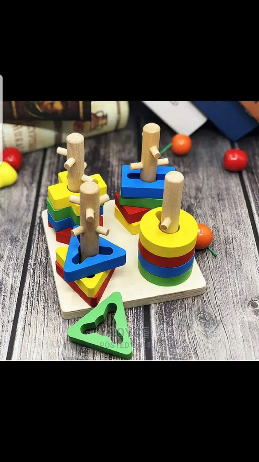 Geometric 4 Column Set Wooden Toy