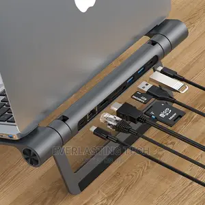 Promate Laptop Stand + Removable USB-C Hub