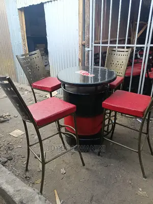Restaurant Set With High Chairs and Drum Table