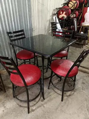 Restaurant Set for Flat Chairs Red and Black.