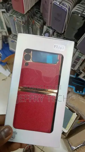 Synthetic Leather Samsung Galaxy Z Flip 3 Case - Red