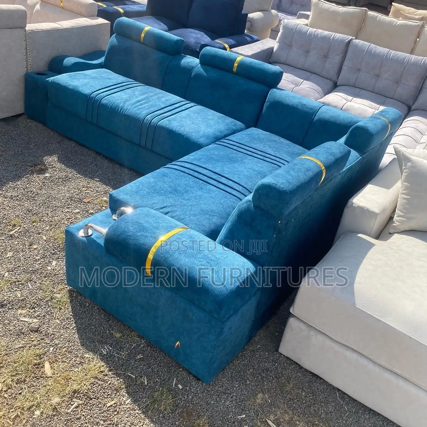 Blue L-Seat Sofa
