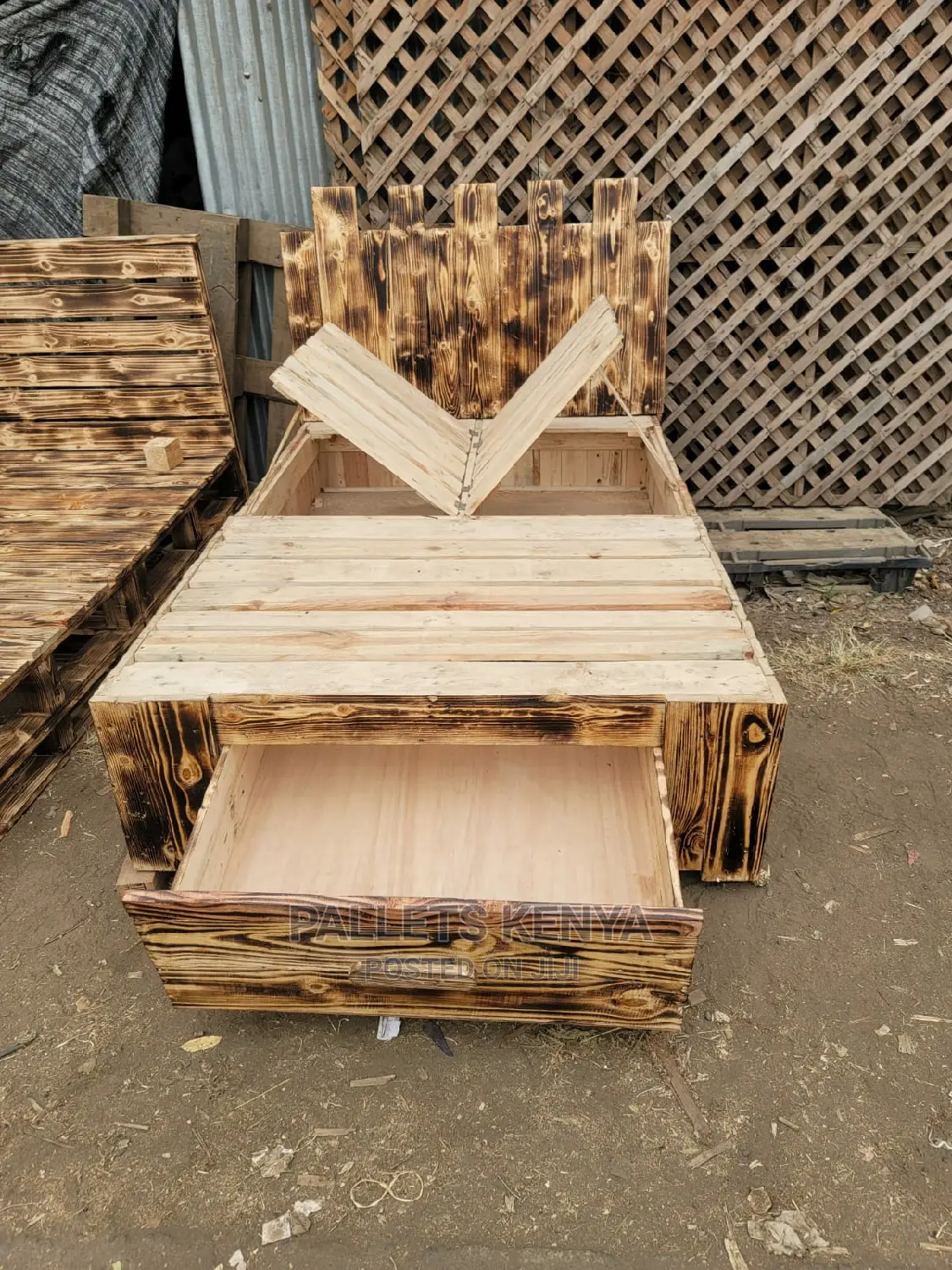 Blazed Pallet Bed- Pallet Bed With Big Drawers/Storage